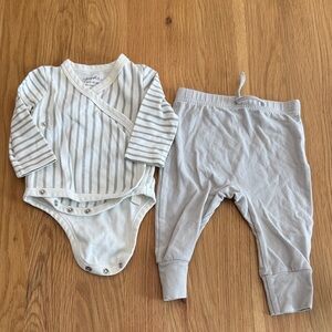 Gray Striped Kids Matching Set